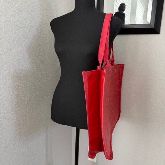 LULULEMON Extra Large Red Reusable Shopping Tote Bag XL - Picture 5 of 11